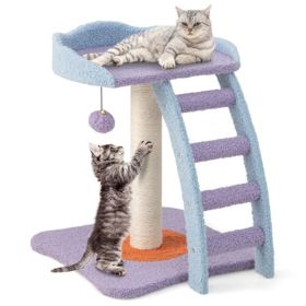2-layer Cat Tree, Cat Climbing Frame, Plush Cat Tower And Ladder Shape, Shipped By Amazon Shipping, Prohibited For Sale By WALMART (Color: Beige)